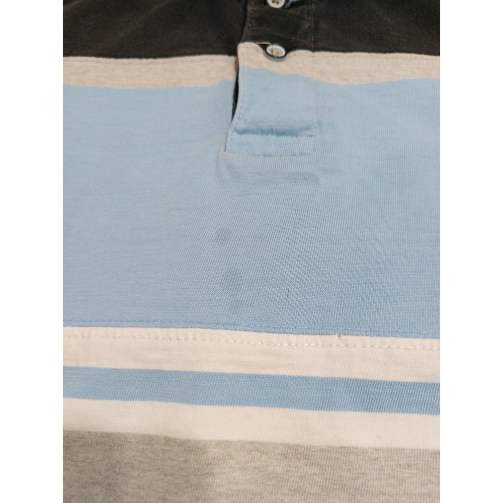 Ecko Unltd. Shirt Mens XXL Polo Blue White Striped Short Sleeve Logo - Picture 8 of 12